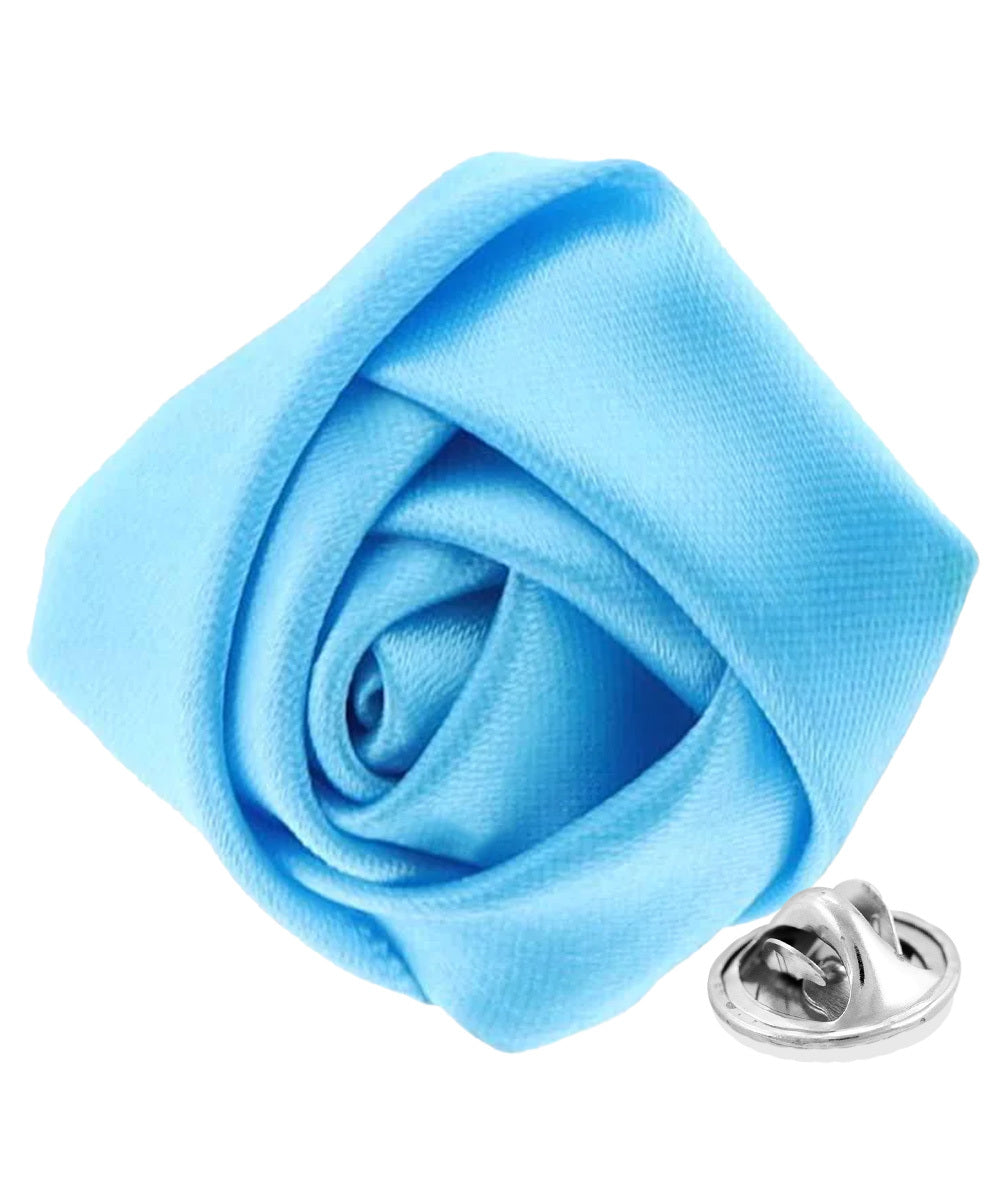 Vittorio Vico Unisex Satin Rose Bud Flower Lapel Pin