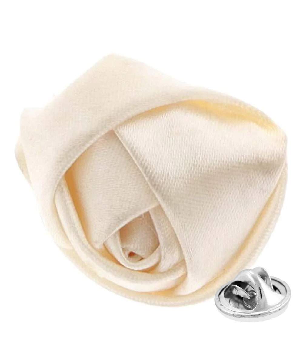 Vittorio Vico Unisex Satin Rose Bud Flower Lapel Pin