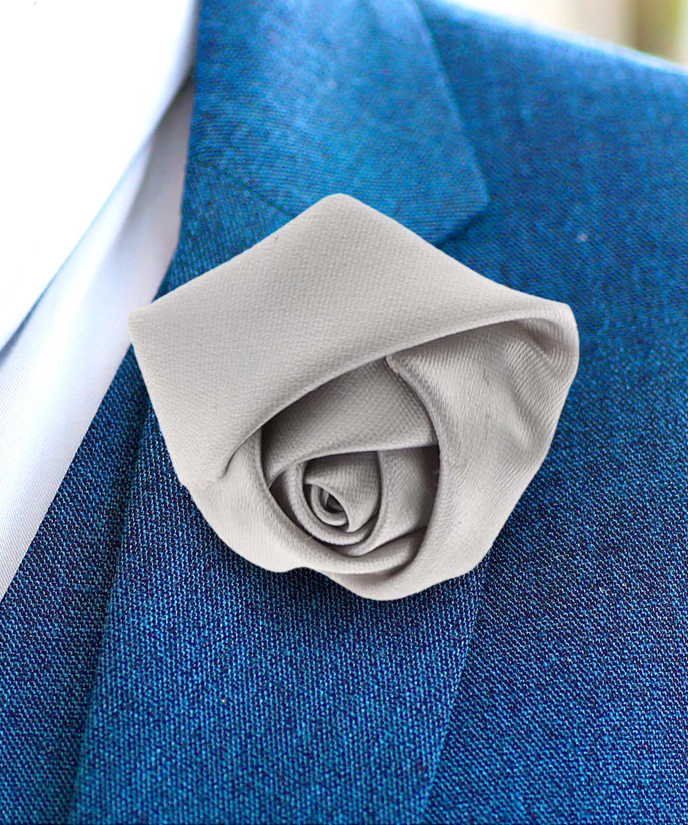 Vittorio Vico Unisex Satin Rose Bud Flower Lapel Pin