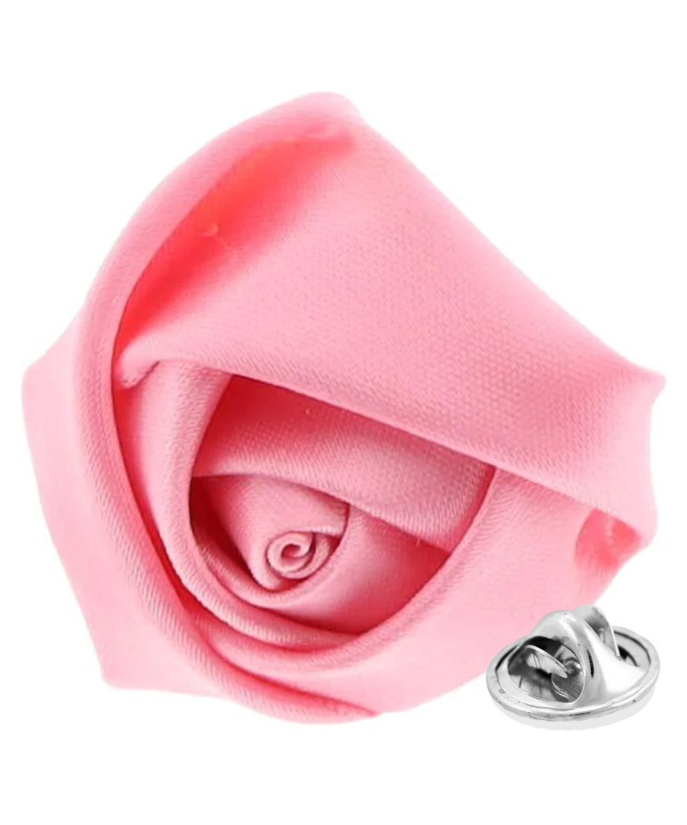 Vittorio Vico Unisex Satin Rose Bud Flower Lapel Pin