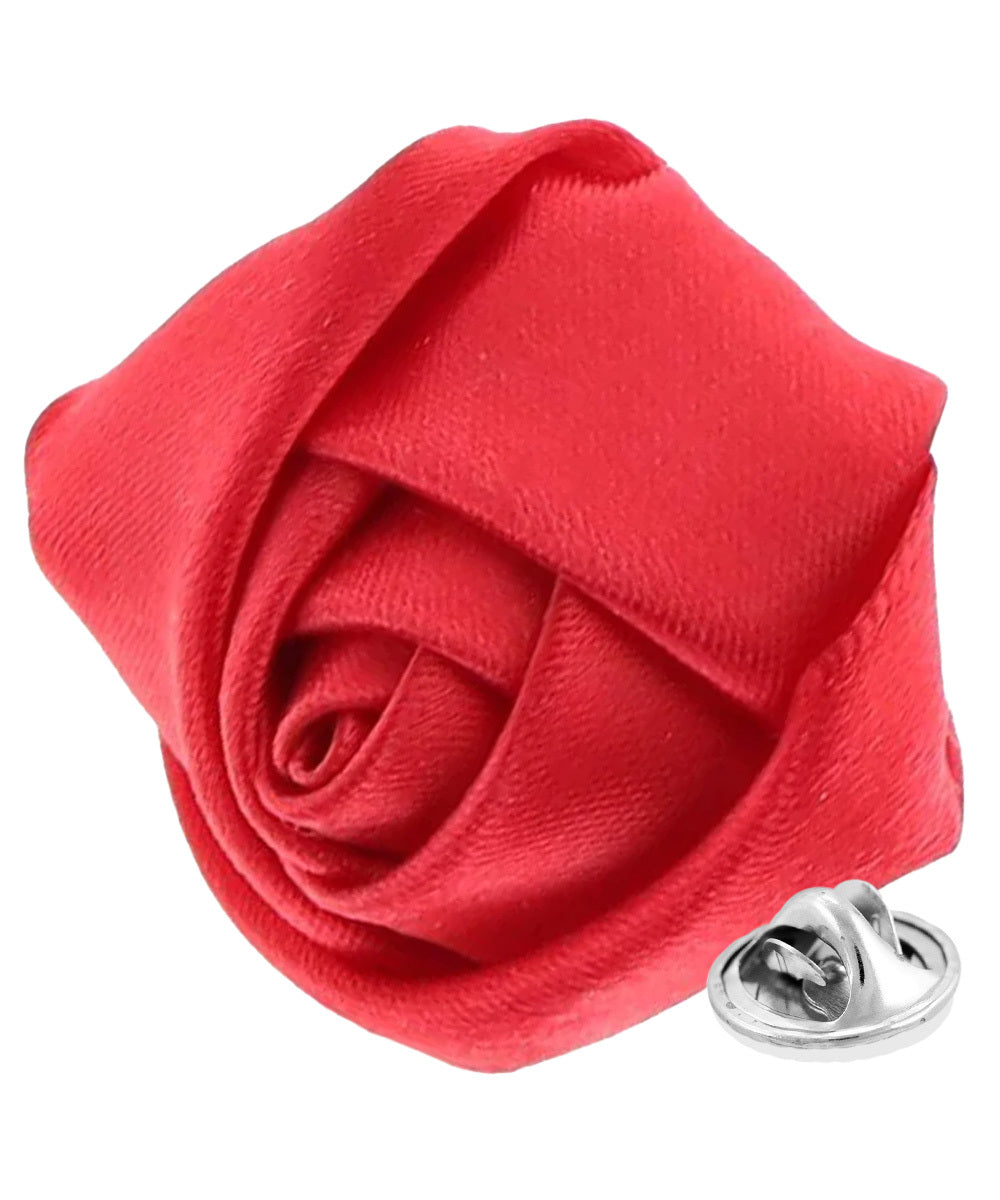 Vittorio Vico Unisex Satin Rose Bud Flower Lapel Pin