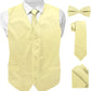 Vittorio Farina Men's Satin Vest, Necktie, Bow Tie and Pocket Square Set (White Back)