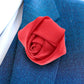 Vittorio Vico Unisex Satin Rose Bud Flower Lapel Pin