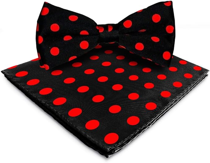 Vittorio Farina Men's Polka Dot Satin Bow Tie & Pocket Square in Gift Box