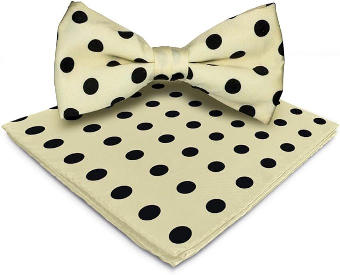 Vittorio Farina Men's Polka Dot Satin Bow Tie & Pocket Square in Gift Box