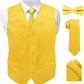 Vittorio Farina Men's Satin Vest, Necktie, Bow Tie and Pocket Square Set (White Back)