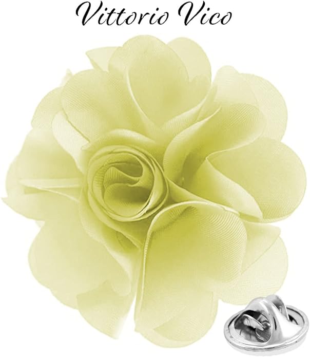 Vittorio Vico Unisex Satin Solid Flower Lapel Pin