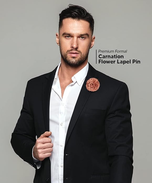 Vittorio Vico Unisex Carnation Flower Lapel Pin