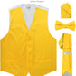 Vittorio Farina Solid Satin Vest Set (White Back) Var. 02 (Mustard-Yellow) - vest_plain_WB_yellow_XS - Classy Cufflinks