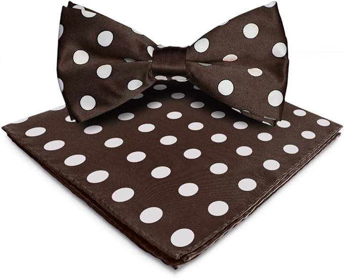 Vittorio Farina Men's Polka Dot Satin Bow Tie & Pocket Square in Gift Box