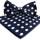 Vittorio Farina Men's Polka Dot Satin Bow Tie & Pocket Square in Gift Box