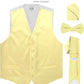 Vittorio Farina Solid Satin Vest Set (White Back) Var. 01 (Beige-Maize) - vest_plain_WB_maize_XS - Classy Cufflinks