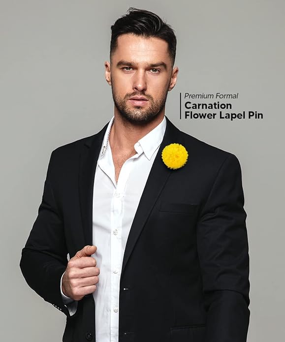 Vittorio Vico Unisex Carnation Flower Lapel Pin