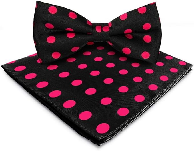 Vittorio Farina Men's Polka Dot Satin Bow Tie & Pocket Square in Gift Box