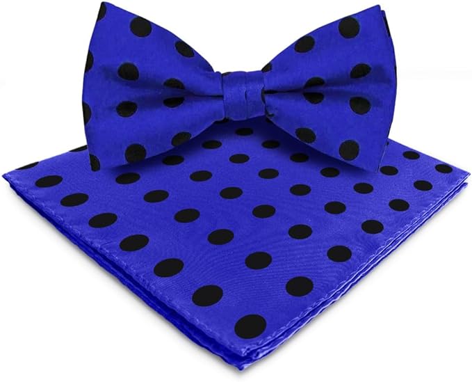 Vittorio Farina Men's Polka Dot Satin Bow Tie & Pocket Square in Gift Box