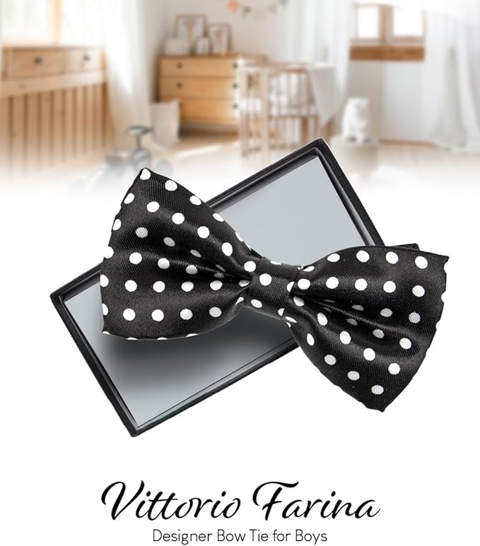 Vittorio Farina Boy's Design Satin Bow Tie