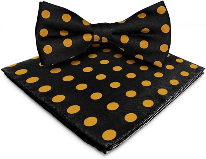 Vittorio Farina Men's Polka Dot Satin Bow Tie & Pocket Square in Gift Box