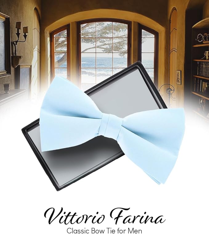 Vittorio Farina Men's Satin Bow Tie in Gift Box