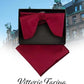 Vittorio Farina Men's Satin Teardrop Bow Tie & Pocket Square in Gift Box