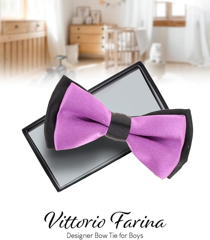 Vittorio Farina Boy's Design Satin Bow Tie