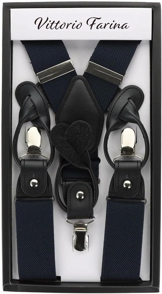 Vittorio Farina Men's Convertible Suspender in Gift Box: 70% Polyester & 30% Elastomer