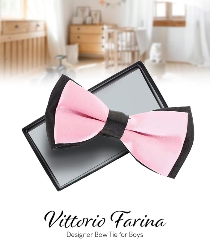 Vittorio Farina Boy's Design Satin Bow Tie