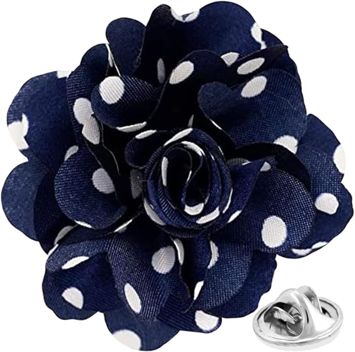 Vittorio Vico Unisex Polka Dot Flower Lapel Pin