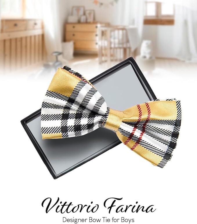 Vittorio Farina Boy's Design Satin Bow Tie