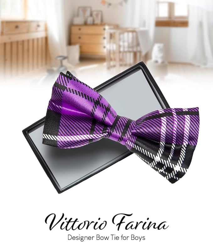 Vittorio Farina Boy's Design Satin Bow Tie