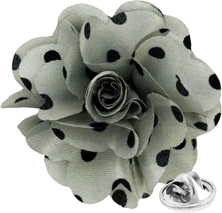 Vittorio Vico Unisex Polka Dot Flower Lapel Pin