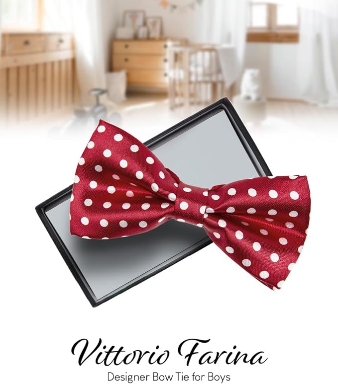 Vittorio Farina Boy's Design Satin Bow Tie