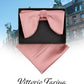 Vittorio Farina Men's Satin Teardrop Bow Tie & Pocket Square in Gift Box