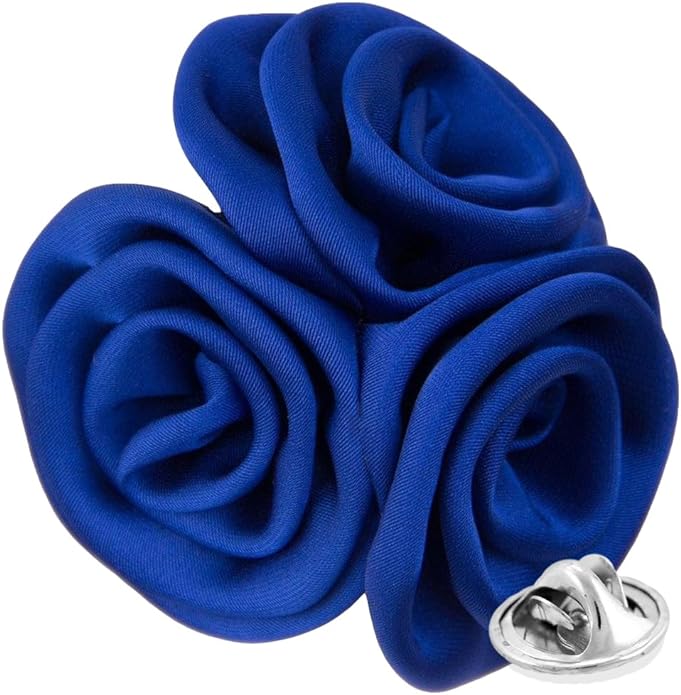 Vittorio Vico Unisex Trio Cluster Satin Flower Lapel Pin