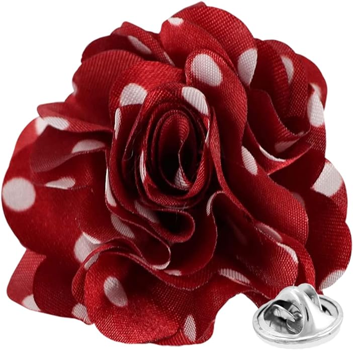 Vittorio Vico Unisex Polka Dot Flower Lapel Pin