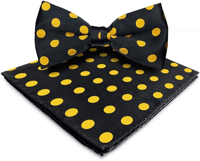 Vittorio Farina Men's Polka Dot Satin Bow Tie & Pocket Square in Gift Box