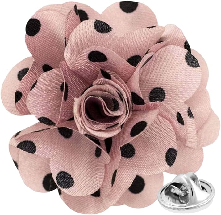 Vittorio Vico Unisex Polka Dot Flower Lapel Pin