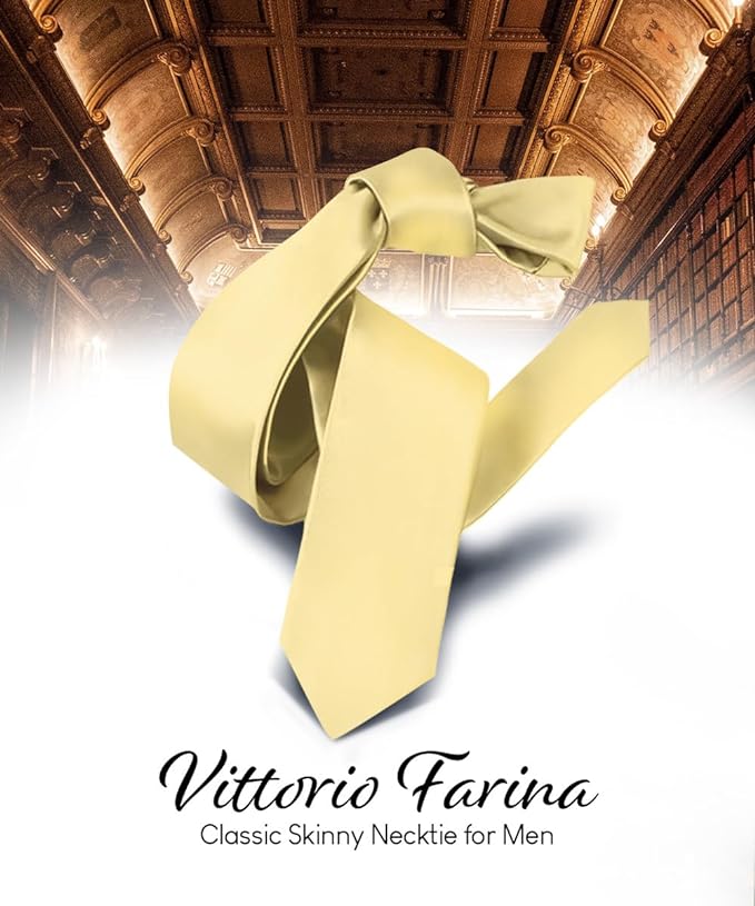 Vittorio Farina Men's Satin Skinny Necktie