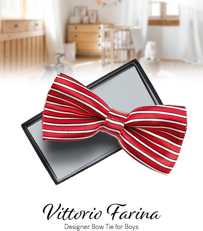 Vittorio Farina Boy's Design Satin Bow Tie