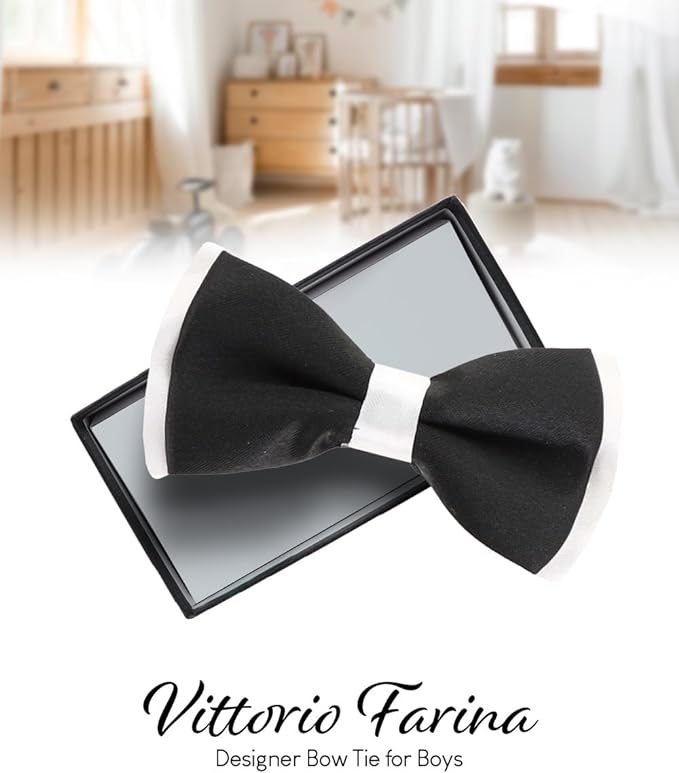 Vittorio Farina Boy's Design Satin Bow Tie