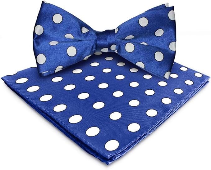 Vittorio Farina Men's Polka Dot Satin Bow Tie & Pocket Square in Gift Box