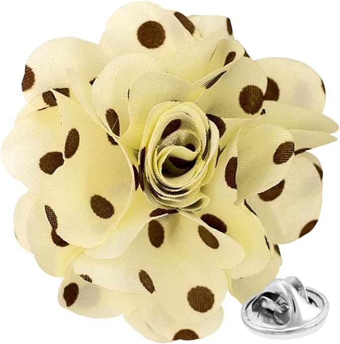 Vittorio Vico Unisex Polka Dot Flower Lapel Pin