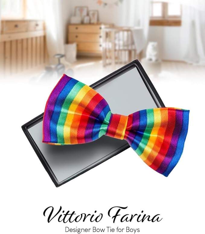 Vittorio Farina Boy's Design Satin Bow Tie