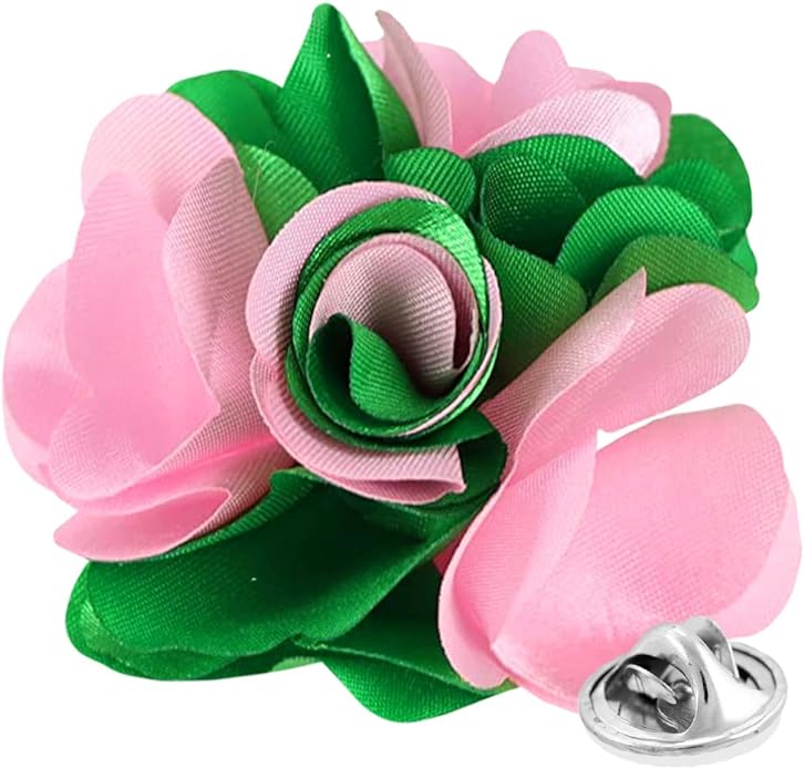 Vittorio Vico Unisex Two Tone Satin Flower Lapel Pin