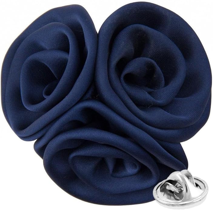 Vittorio Vico Unisex Trio Cluster Satin Flower Lapel Pin