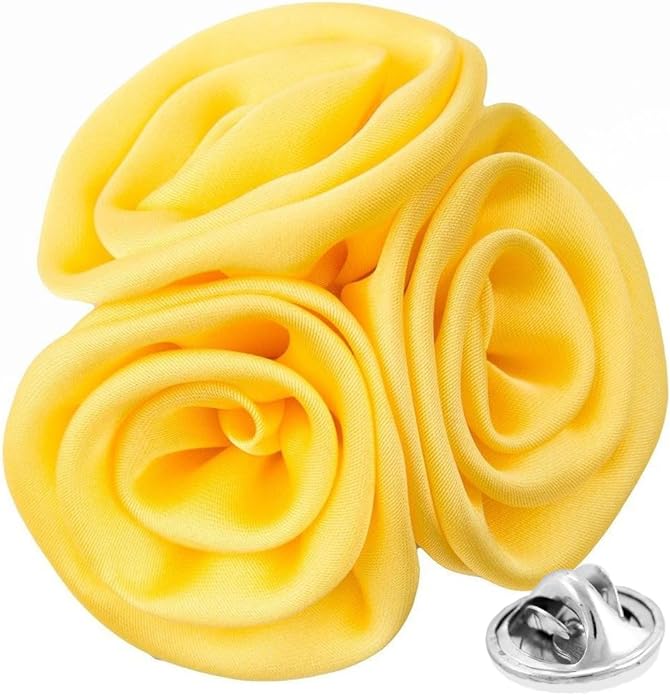 Vittorio Vico Unisex Trio Cluster Satin Flower Lapel Pin