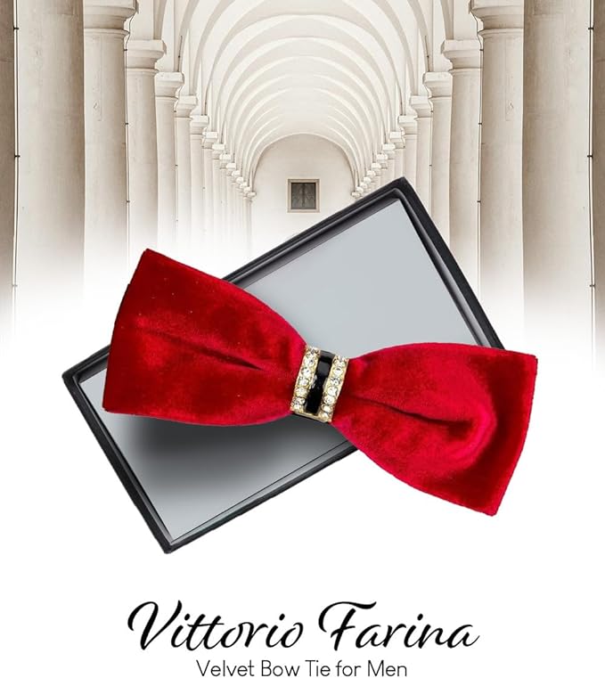 Vittorio Farina Velvet Bow Tie in Gift Box