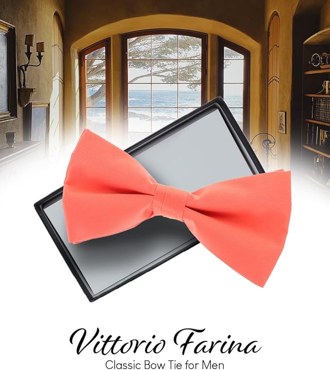 Vittorio Farina Men's Satin Bow Tie in Gift Box