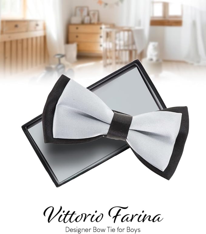 Vittorio Farina Boy's Design Satin Bow Tie