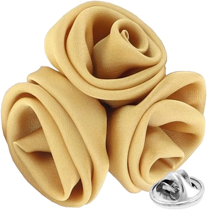 Vittorio Vico Unisex Trio Cluster Satin Flower Lapel Pin