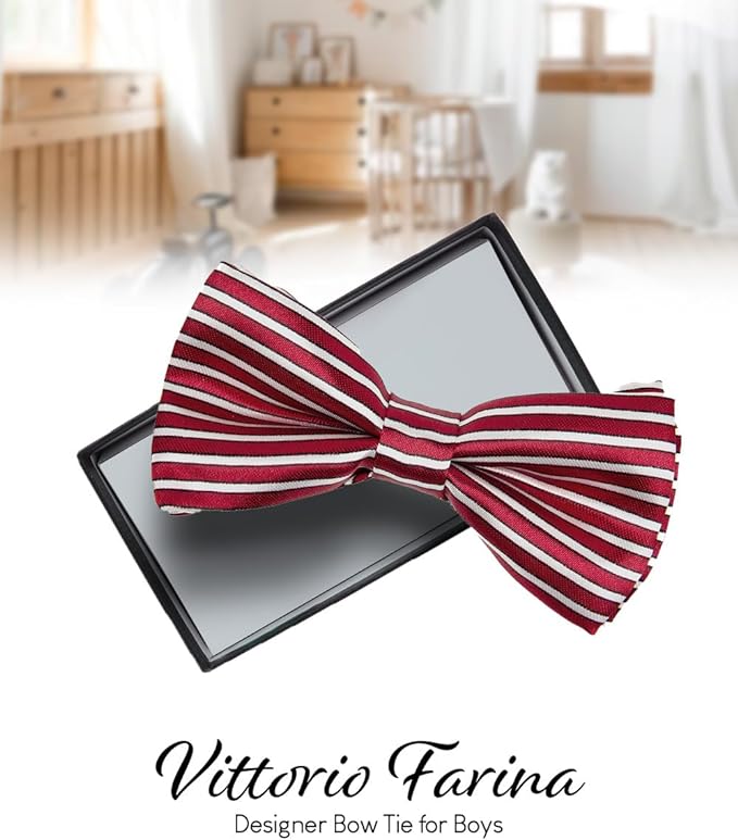 Vittorio Farina Boy's Design Satin Bow Tie